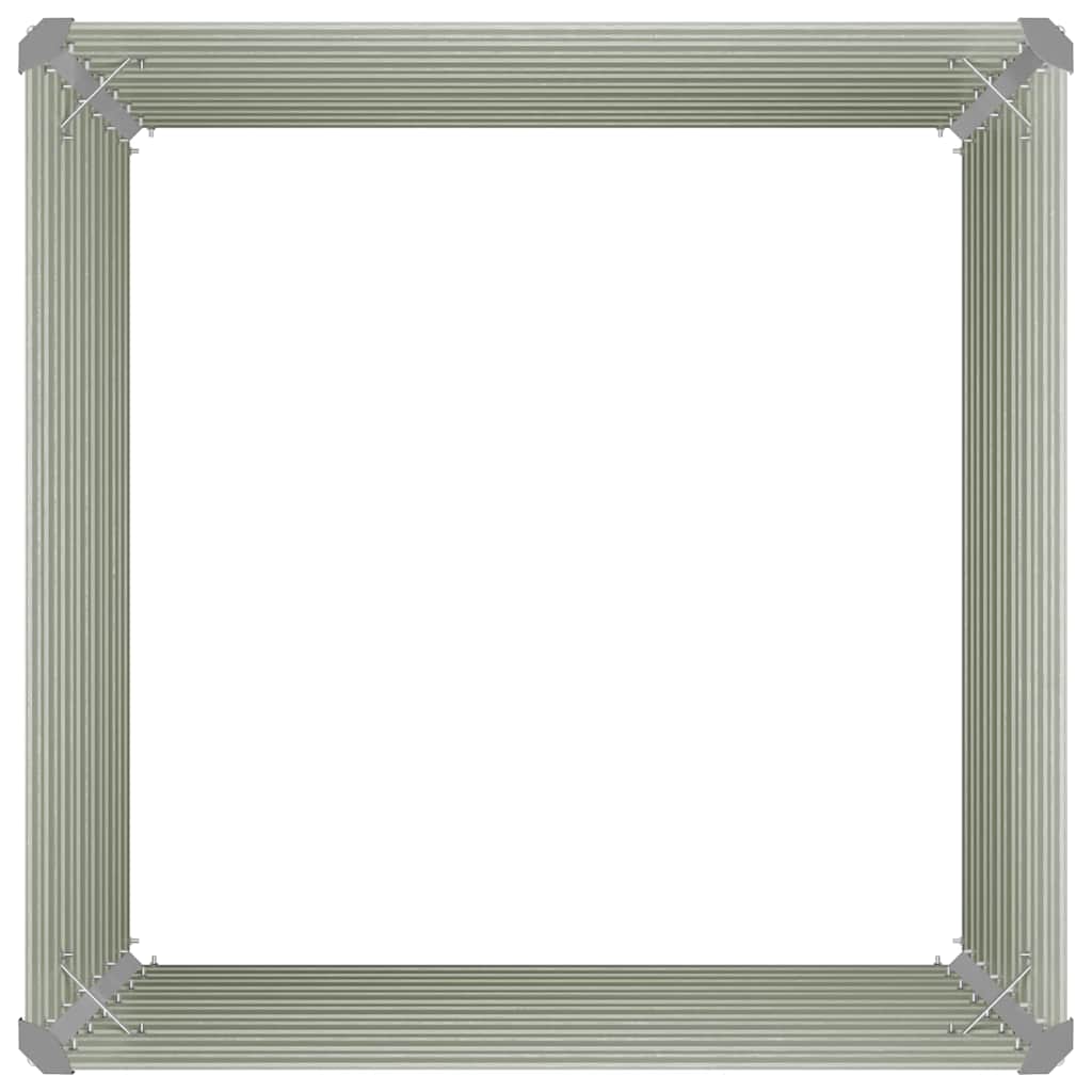 Strat înălțat de grădină, maro, 100x100x77 cm, oțel galvanizat