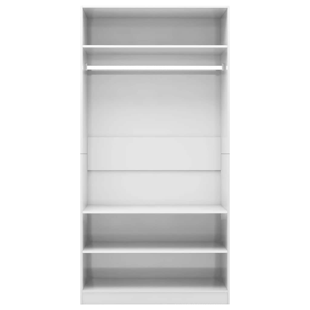 Șifonier, alb extralucios, 100x50x200 cm, lemn prelucrat