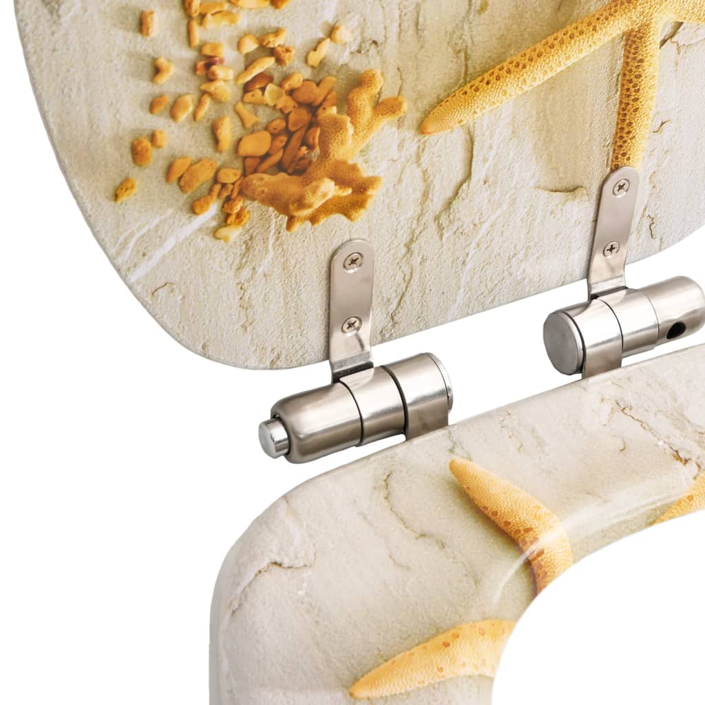 Capace WC închidere silențioasă 2 buc. MDF design stea de mare