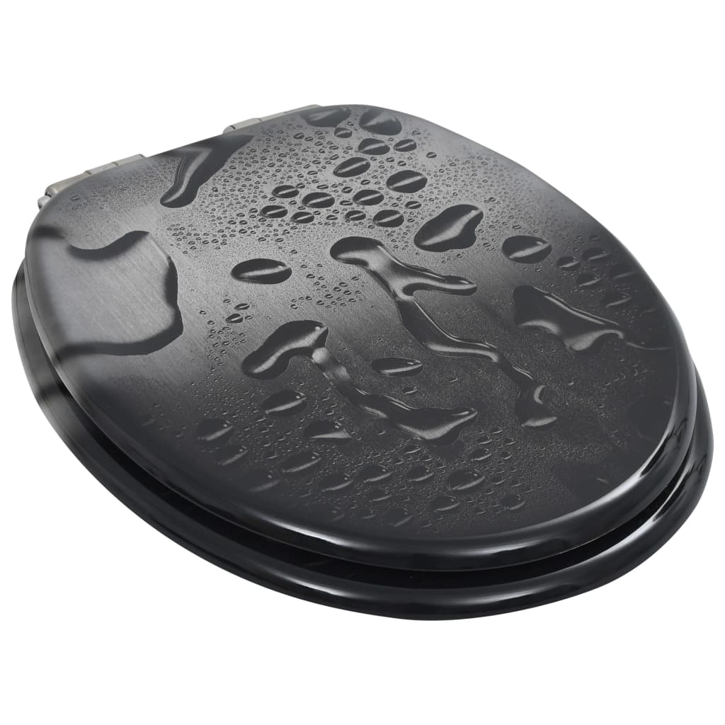 Capace WC închidere silențioasă 2 buc. MDF design picătură apă