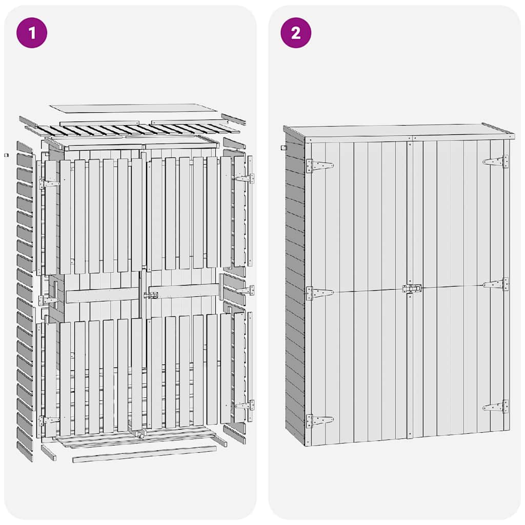 Magazie unelte de grădină, 123x50x171 cm, lemn pin tratat