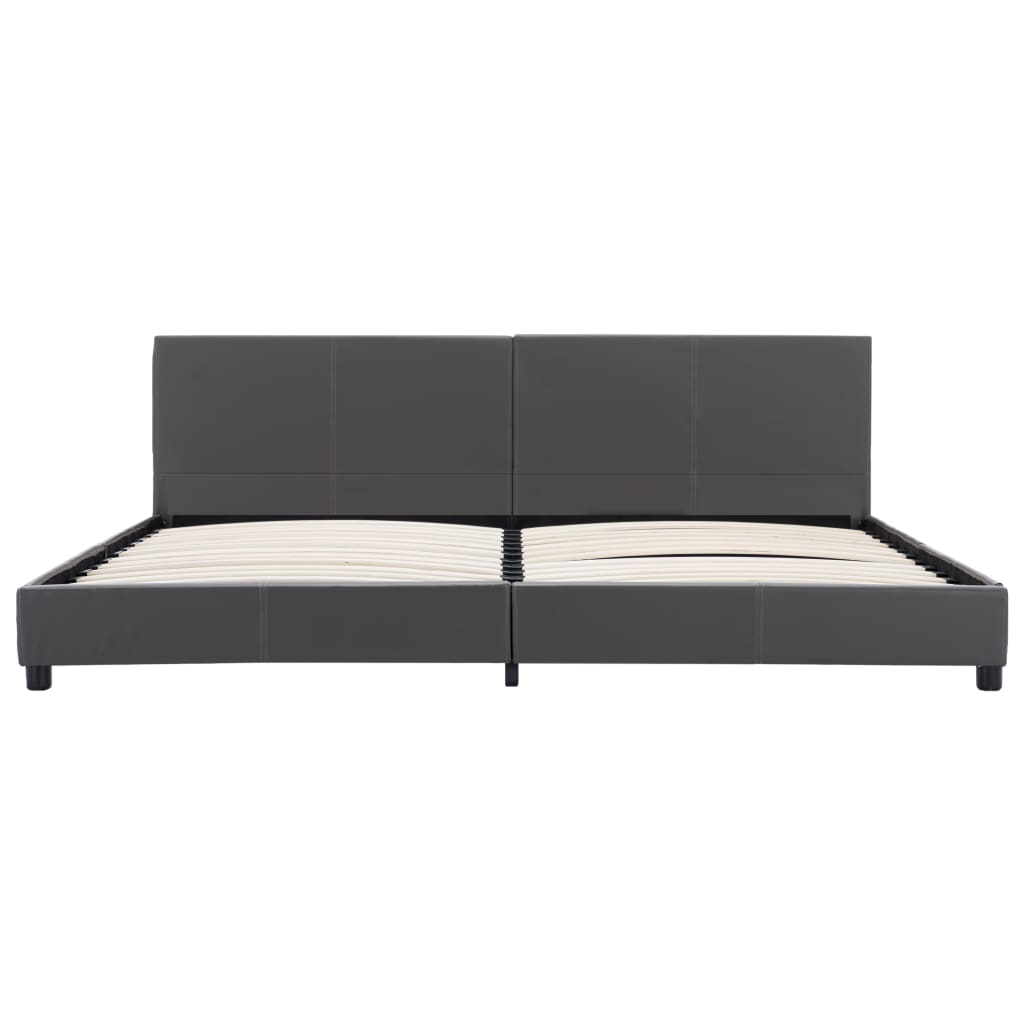 Cadru de pat, gri, 180x200 cm, piele ecologică