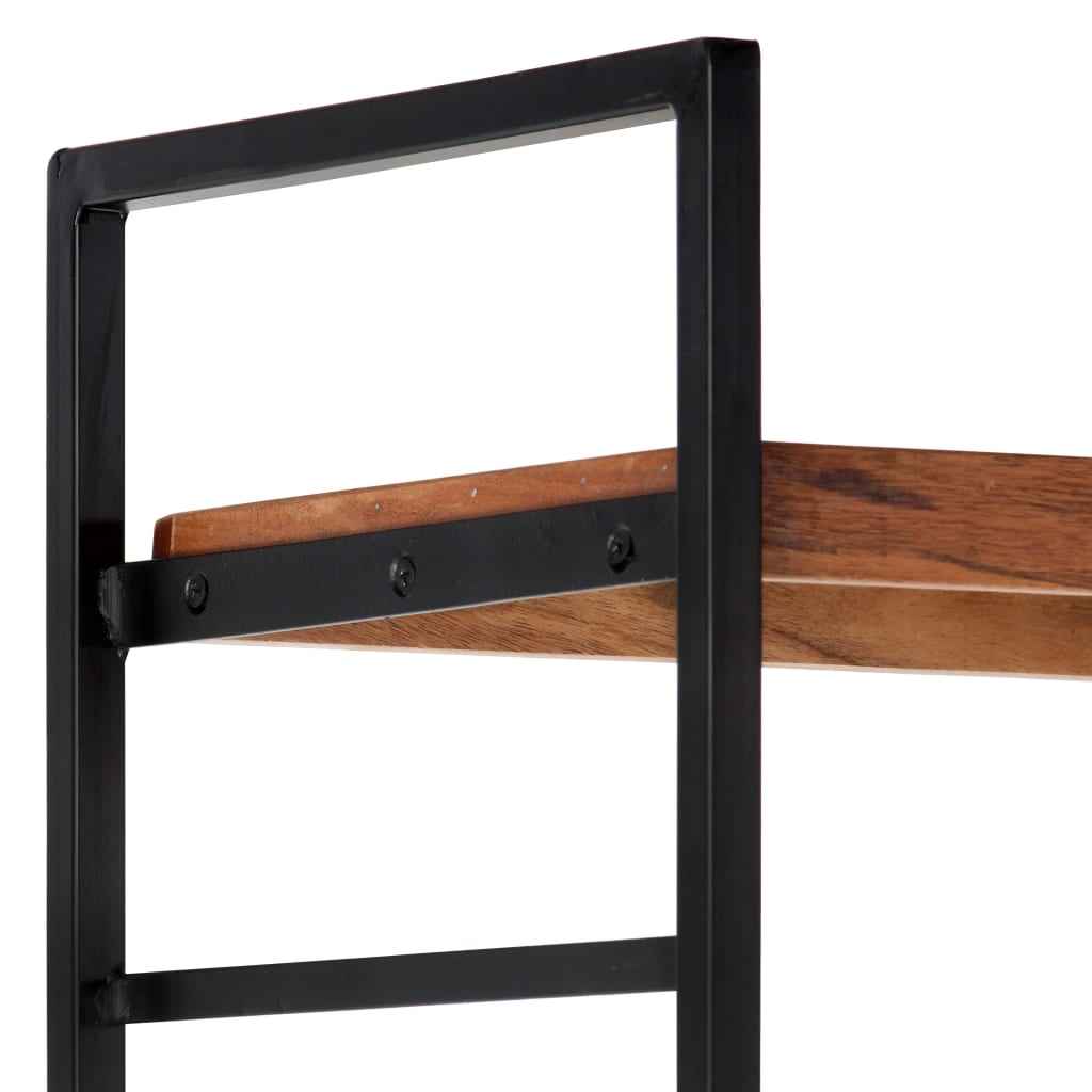 Bibliotecă cu 4 rafturi, 124x30x180 cm, lemn masiv de acacia