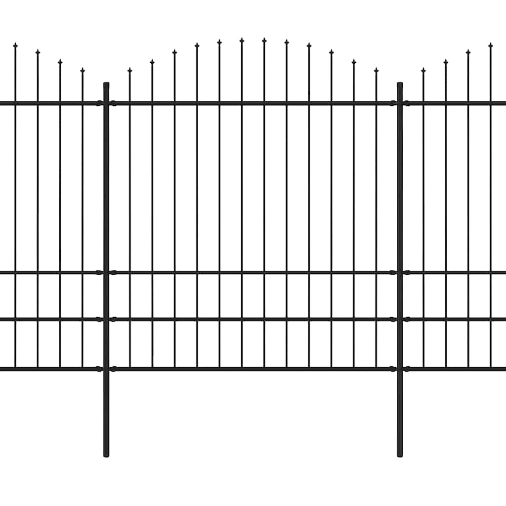 Gard de grădină cu vârf tip suliță din oțel 537x200 cm, negru