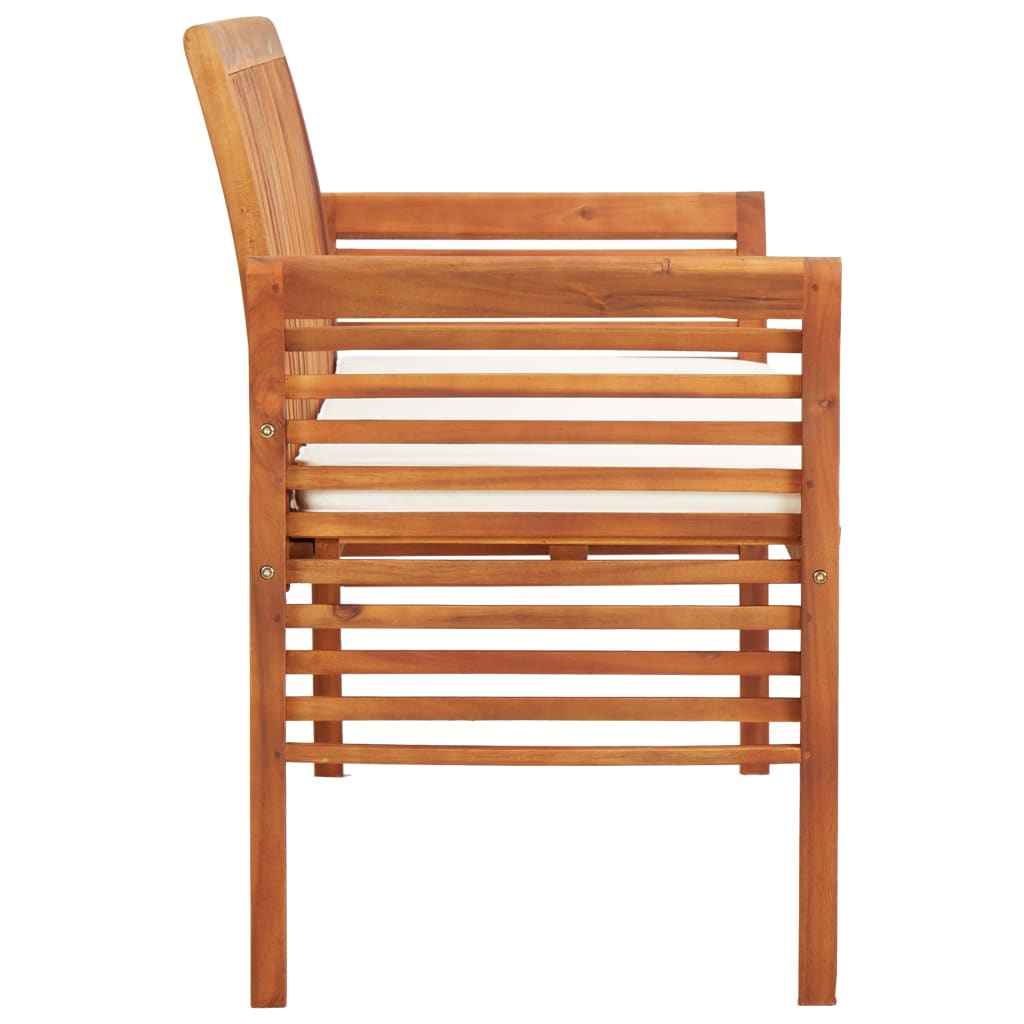 Bancă grădină cu 3 locuri &amp; pernă, 150 cm, lemn masiv acacia