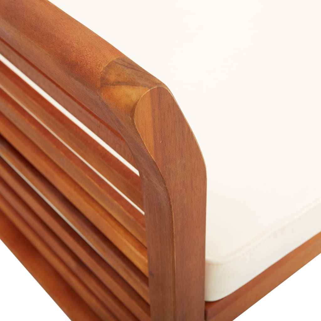 Bancă grădină cu 3 locuri &amp; pernă, 150 cm, lemn masiv acacia