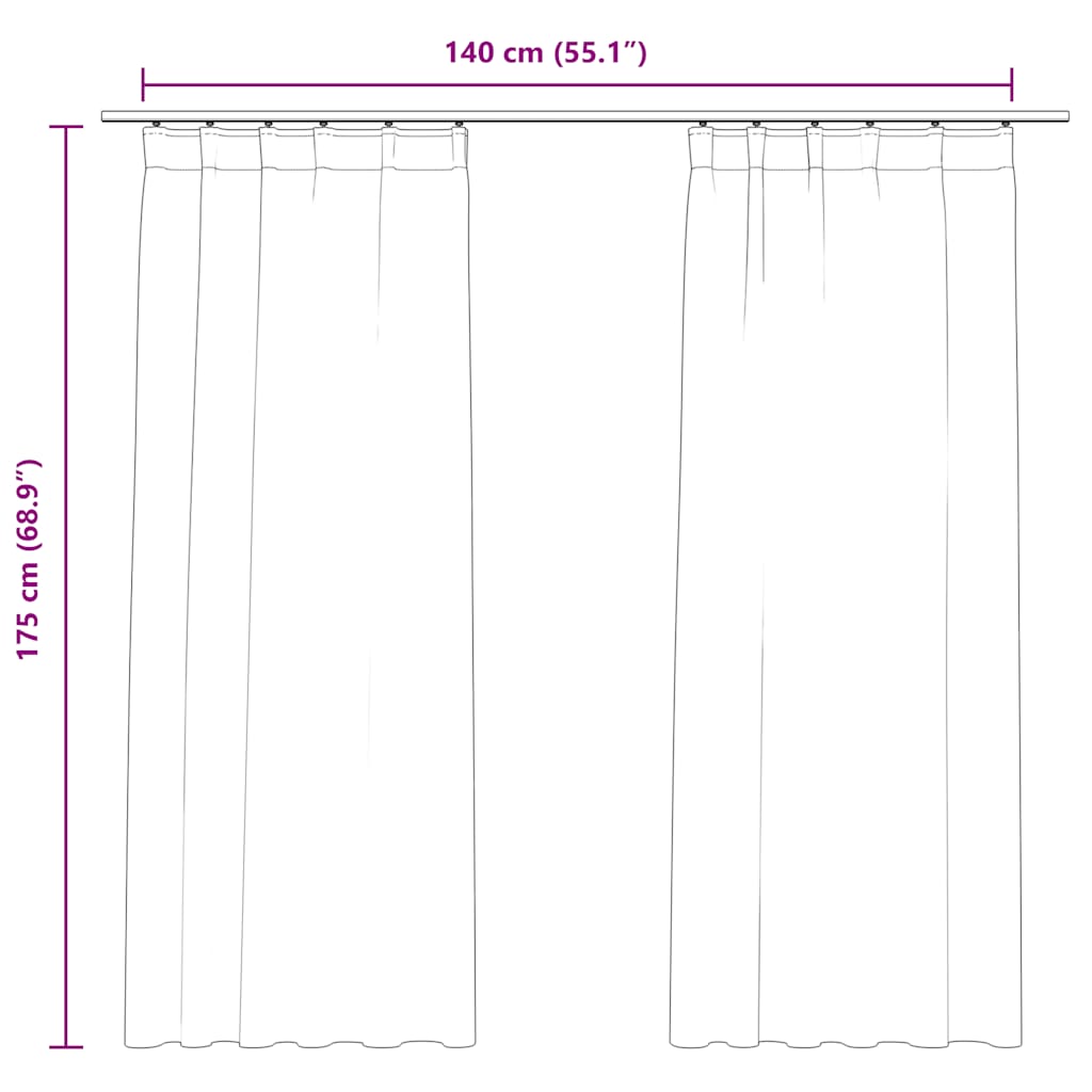 Draperii opace 2 buc. roz antichizat 140x175 cm catifea cârlige