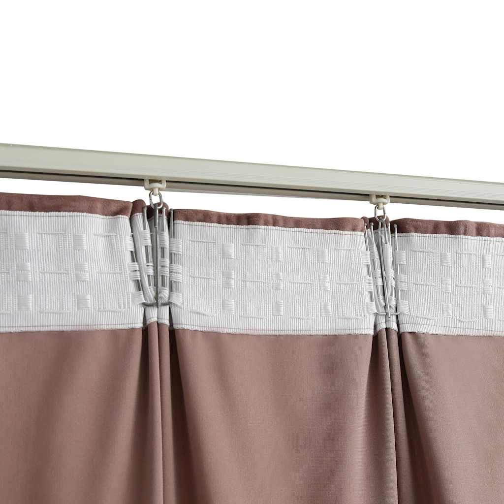Draperii opace 2 buc. roz antichizat 140x245 cm catifea cârlige