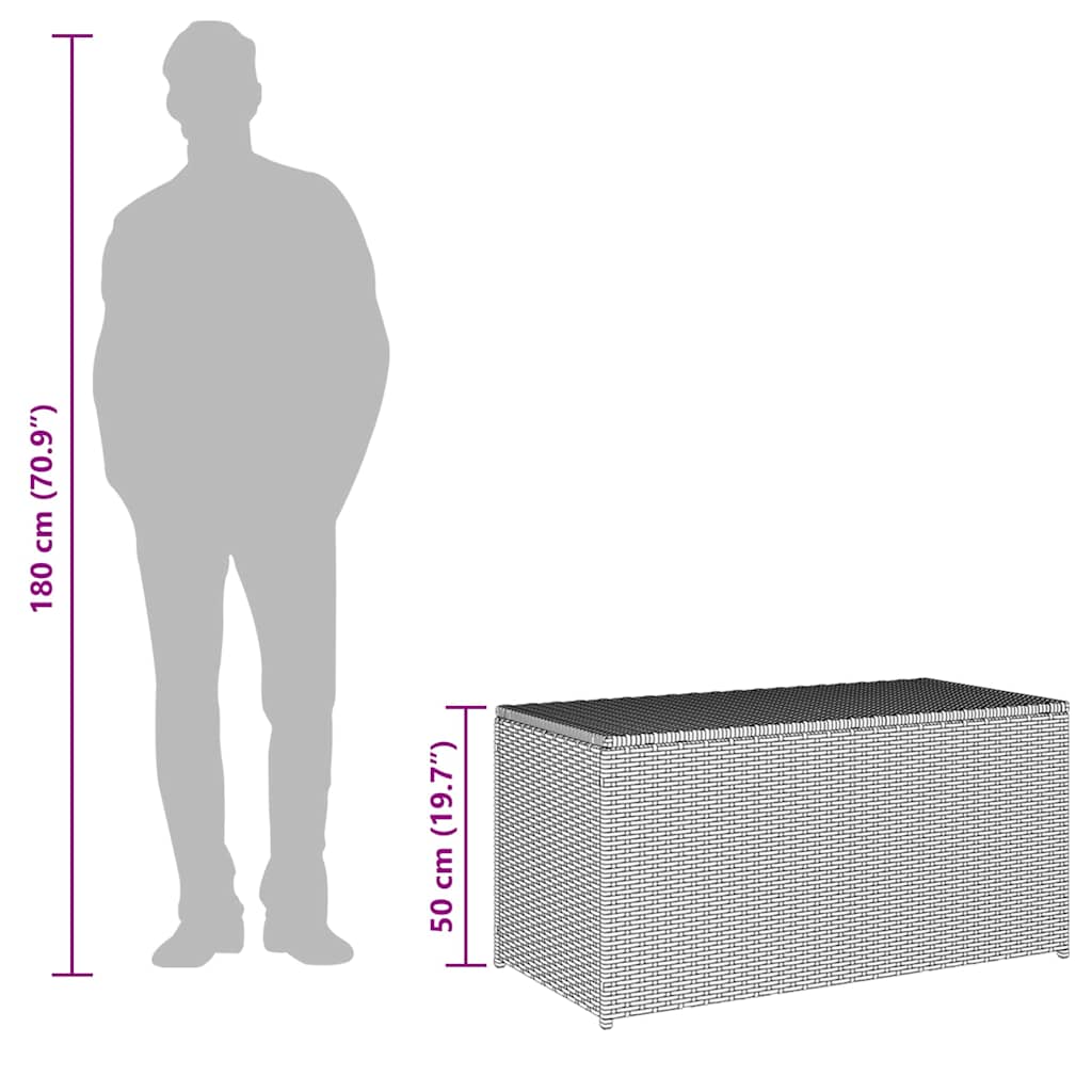 Ladă de depozitare de grădină, maro, 100x50x50 cm, poliratan