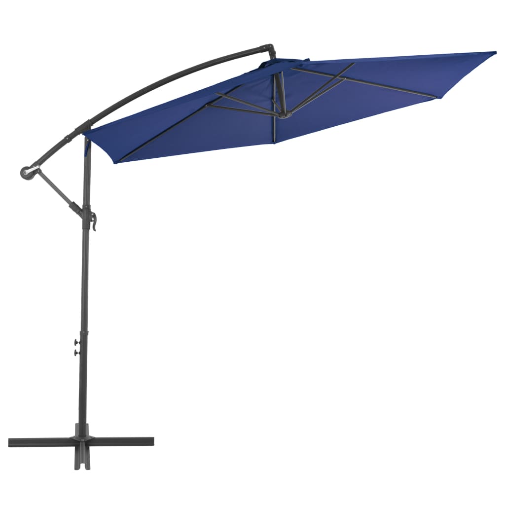Umbrelă consolă de grădină, stâlp din aluminiu, albastru 300 cm