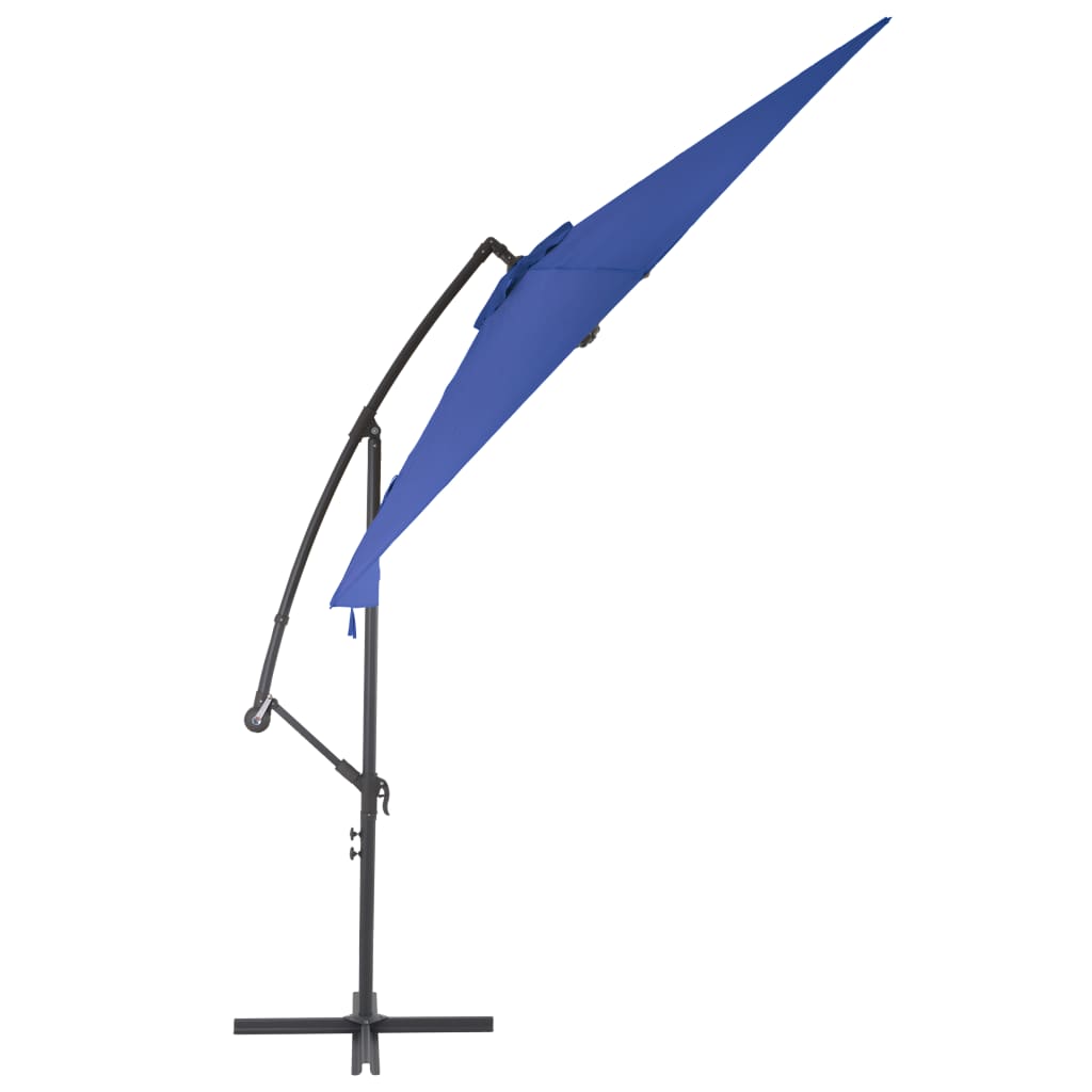 Umbrelă consolă de grădină, stâlp din aluminiu, albastru 300 cm