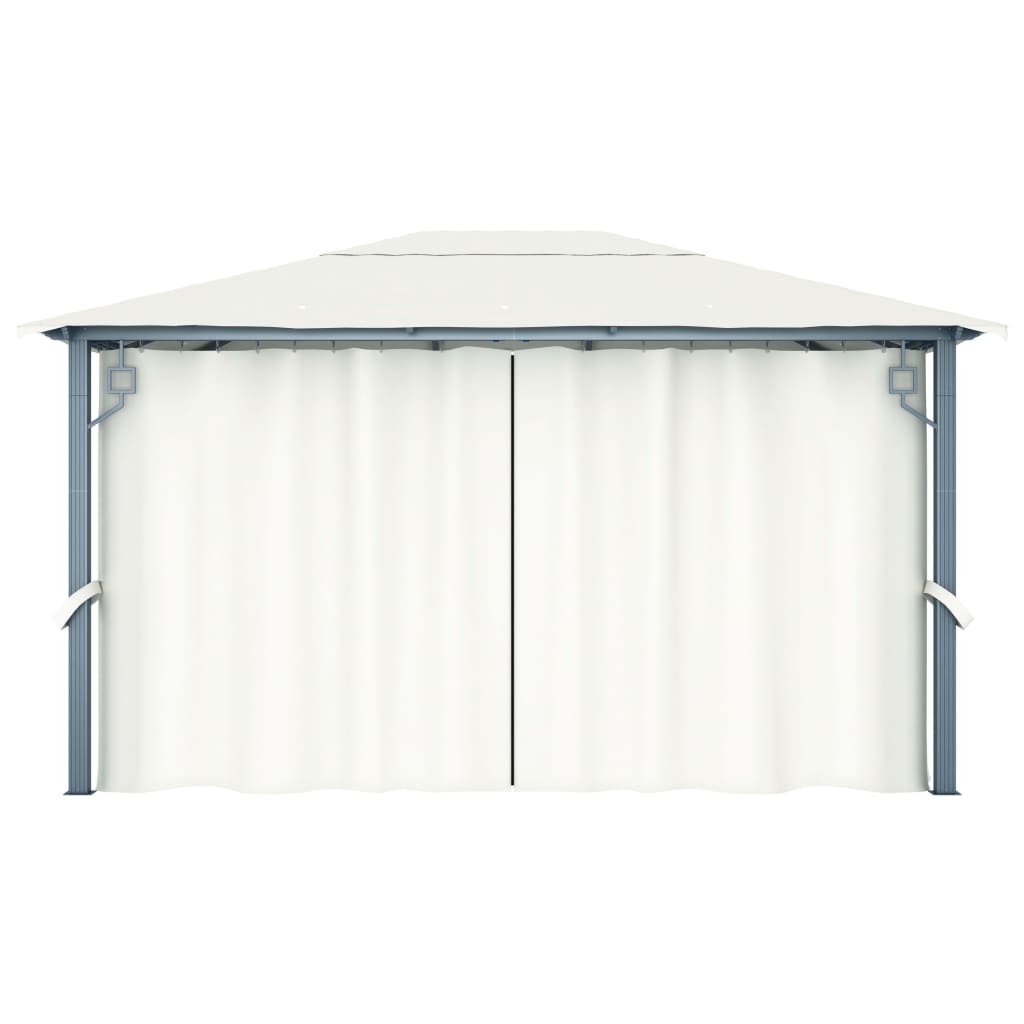 Pavilion cu perdele, crem, 400 x 300 cm, aluminiu