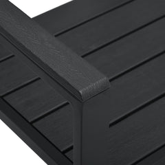 Bancă de grădină, negru, 120 cm, aspect de lemn, HDPE