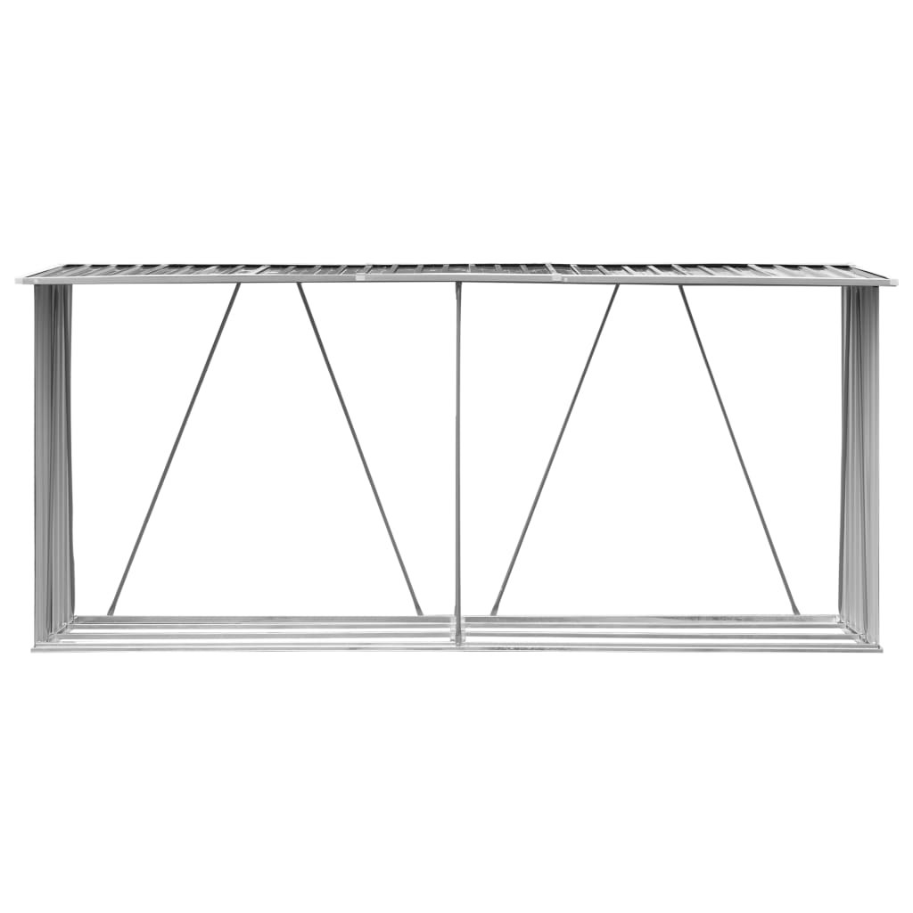 Șopron depozitare lemne antracit 330x84x152 cm oțel galvanizat