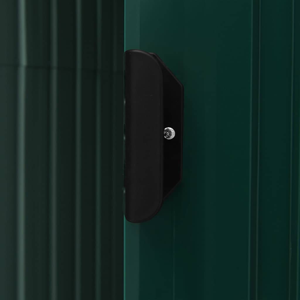 Șopron de grădină cu etajeră, verde, 205 x 130 x 183 cm, fier