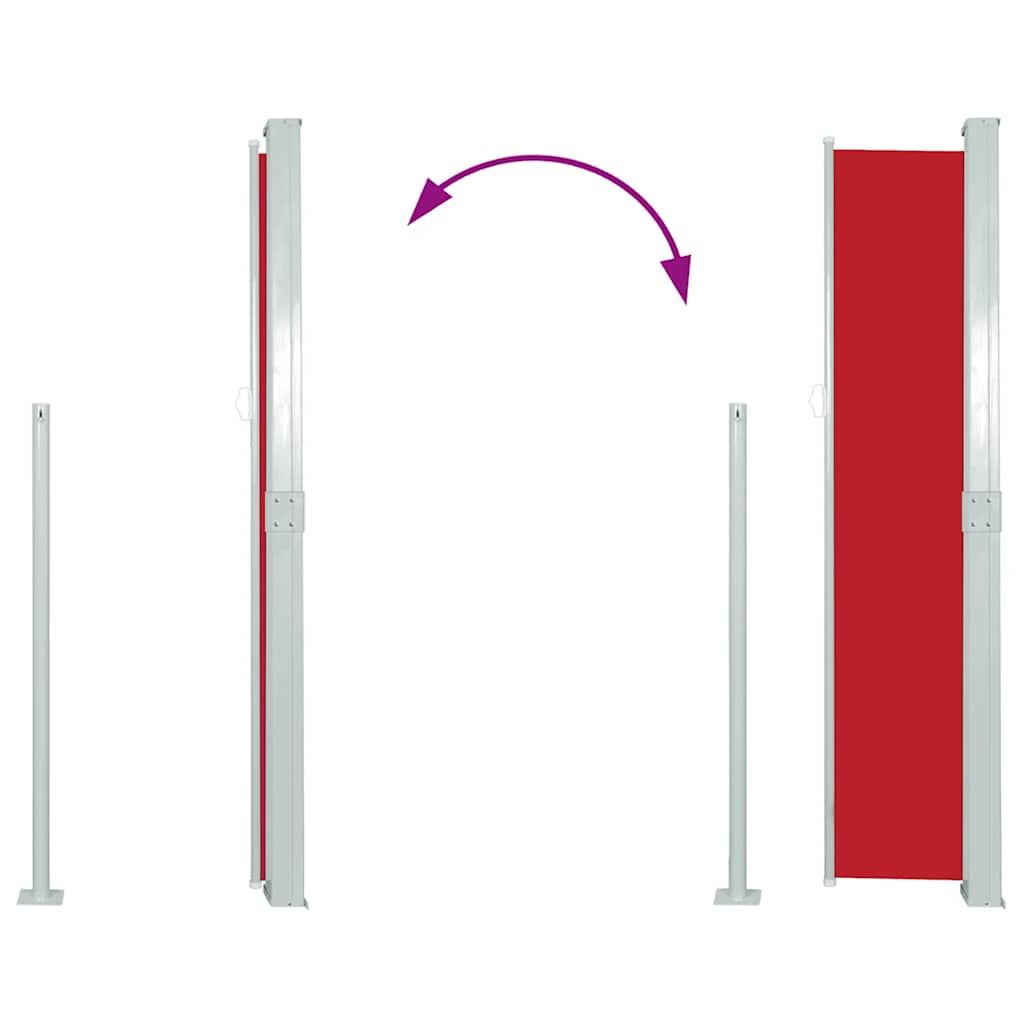Copertină laterală retractabilă de terasă, roșu, 170 x 300 cm