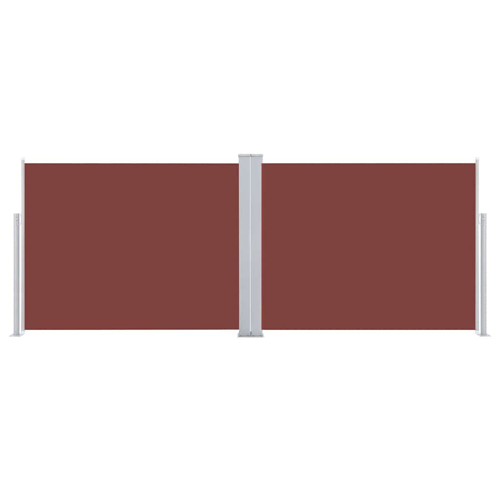 Copertină laterală retractabilă, maro, 140 x 1000 cm