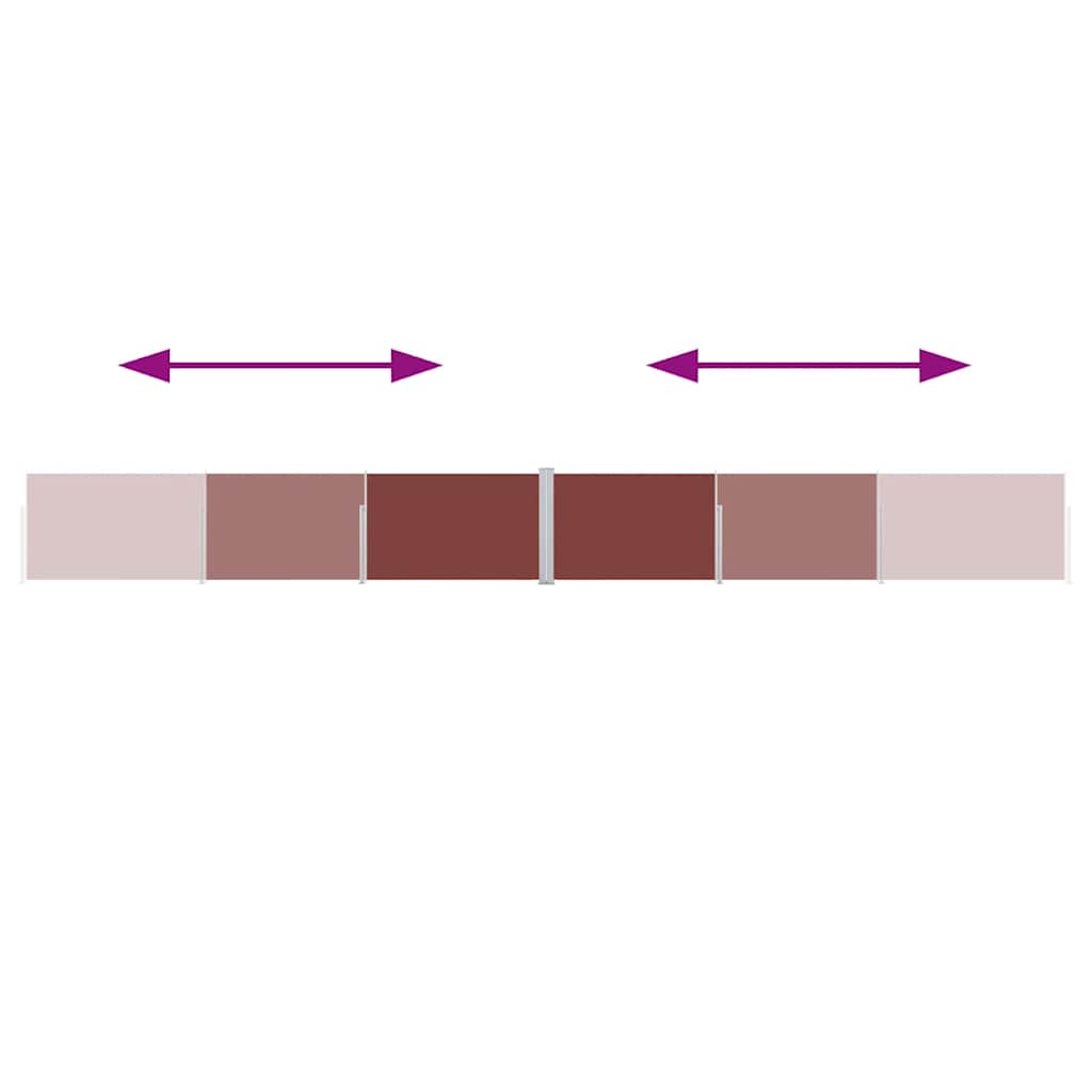 Copertină laterală retractabilă, maro, 140 x 1000 cm