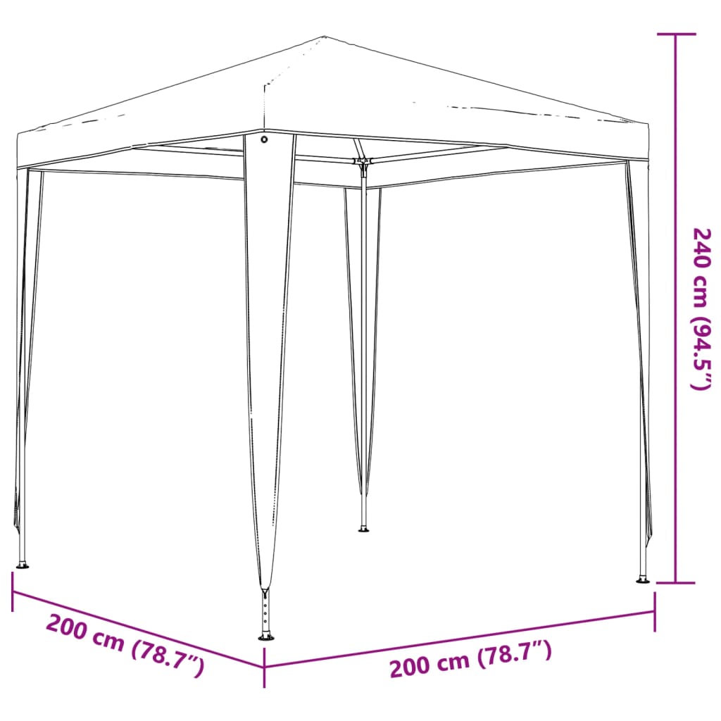 Cort de petrecere, alb, 2 x 2 m