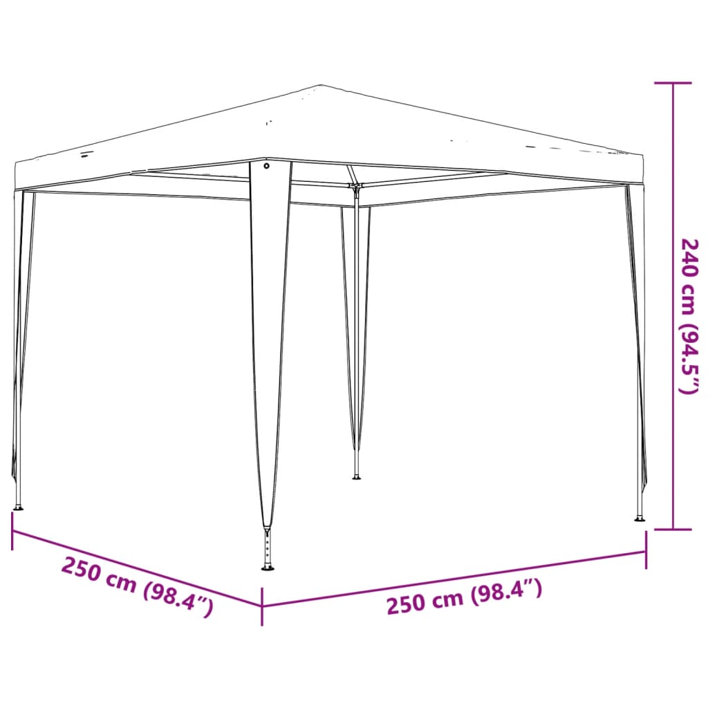 Cort de petrecere, alb, 2,5 x 2,5 m