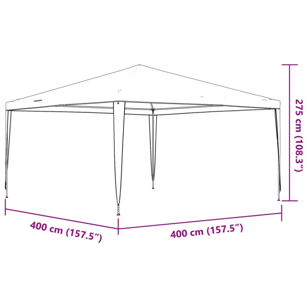 Cort de petrecere profesional, verde, 4 x 4 m, 90 g/m²