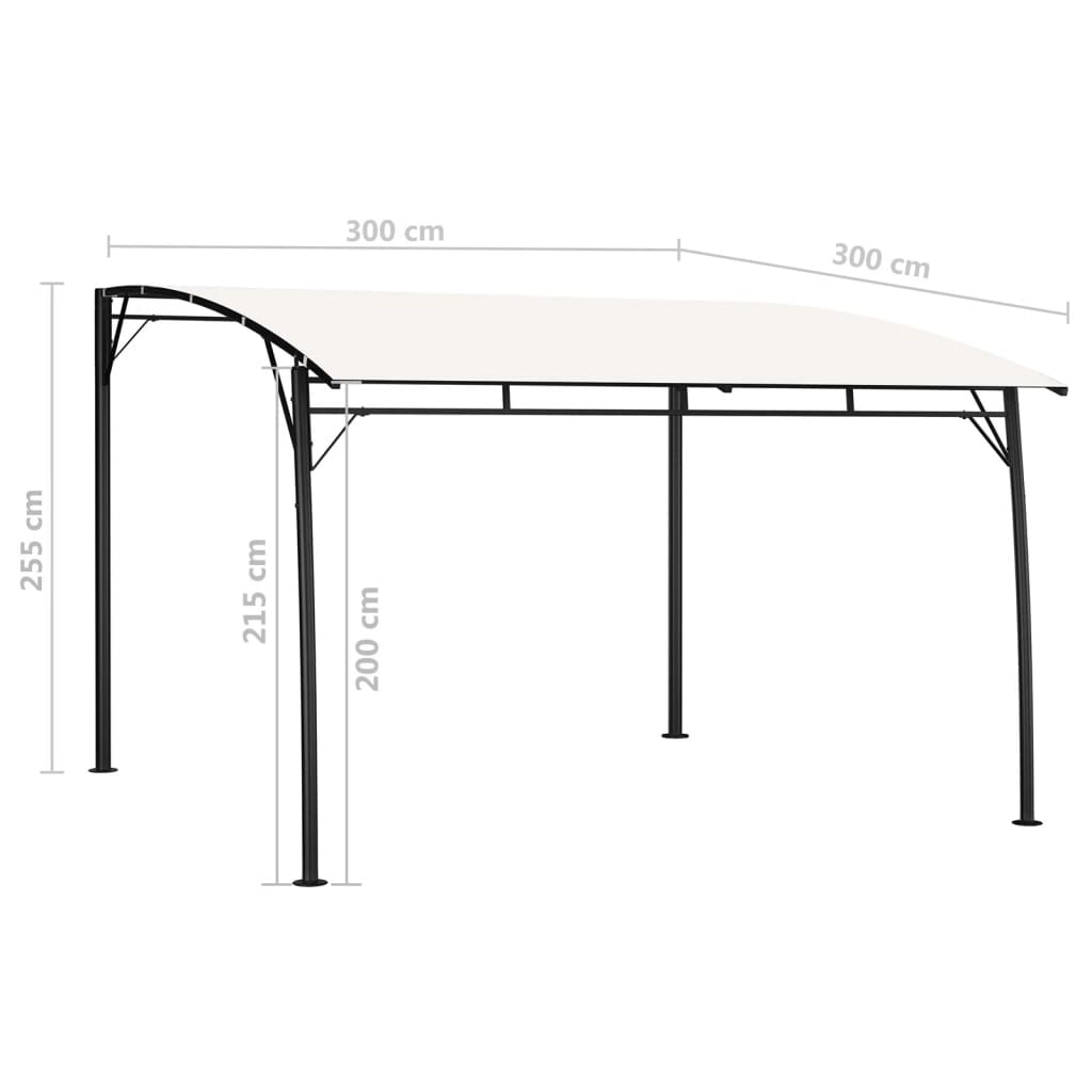 Copertină pavilion de grădină, crem, 3x3x2,55 m