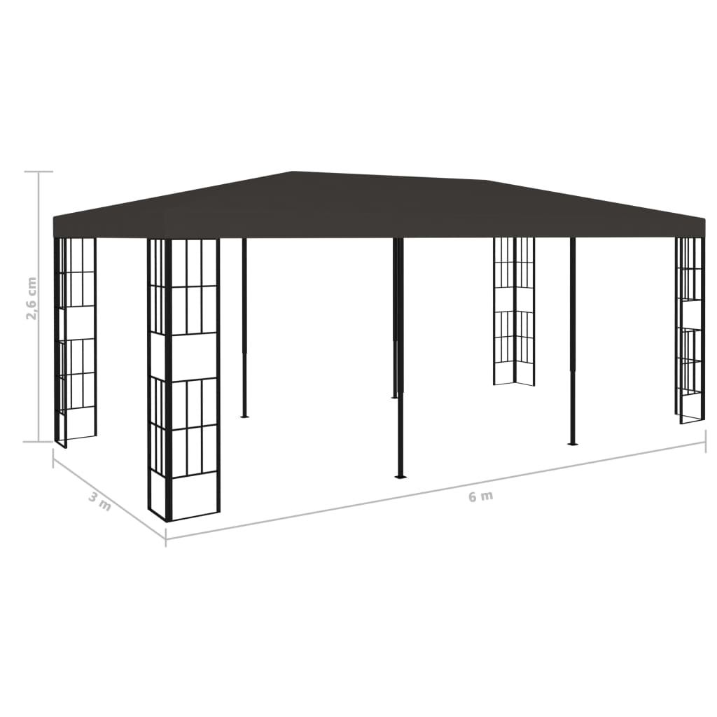 Pavilion, antracit, 3 x 6 m