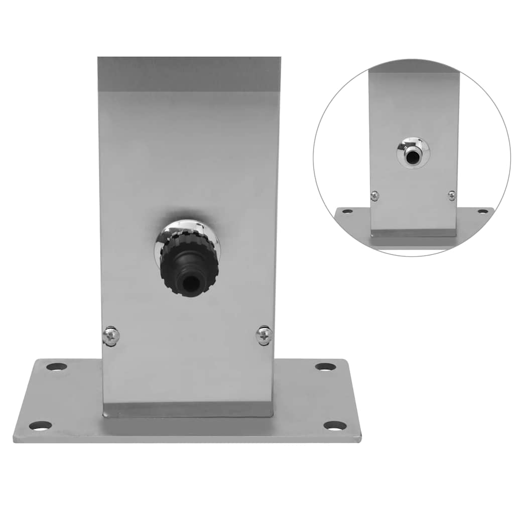 Duș de grădină, oțel inoxidabil, pătrat