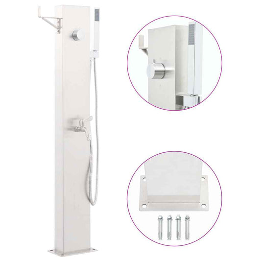 Robinet de duș pentru grădină, 110 cm, oțel inoxidabil