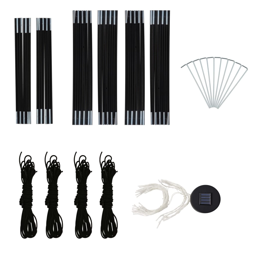 Cort petrecere cu LED & 4 pereți laterali, verde, 3,6x3,6x2,3 m