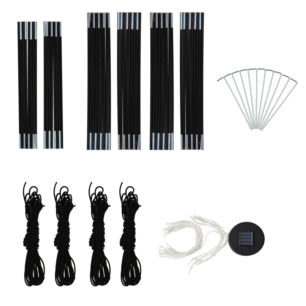 Cort petrecere cu LED, 4 pereți laterali, galben, 3,6x3,6x2,3 m