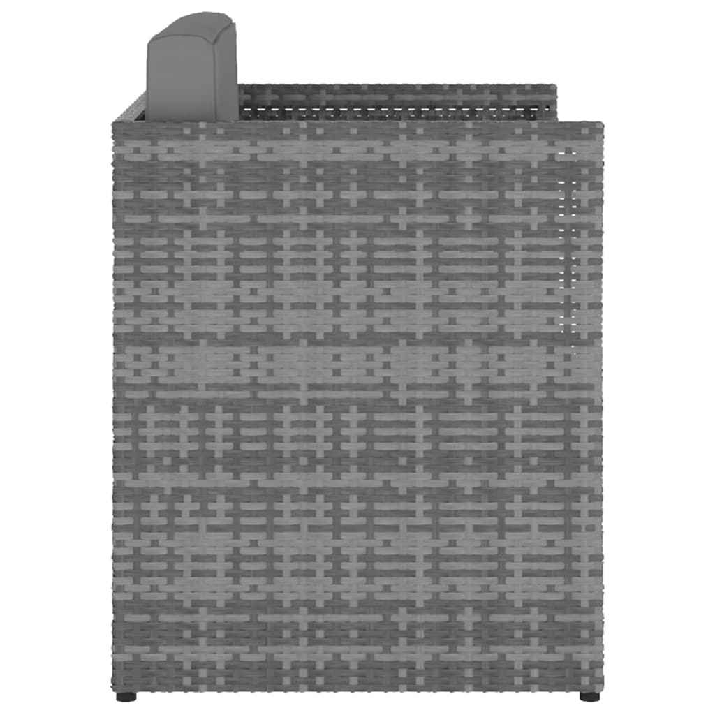 Scaun de grădină cu taburet, antracit, poliratan