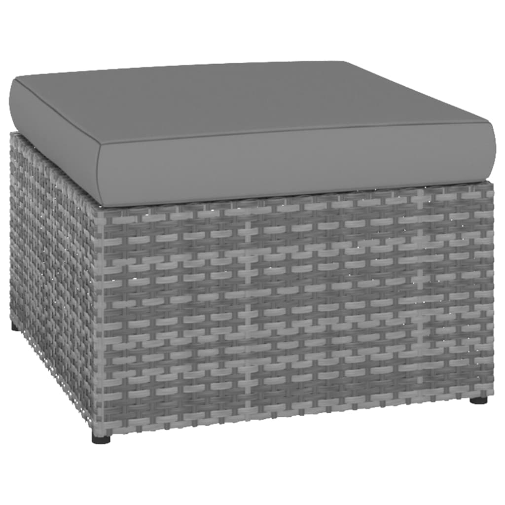 Scaun de grădină cu taburet, antracit, poliratan