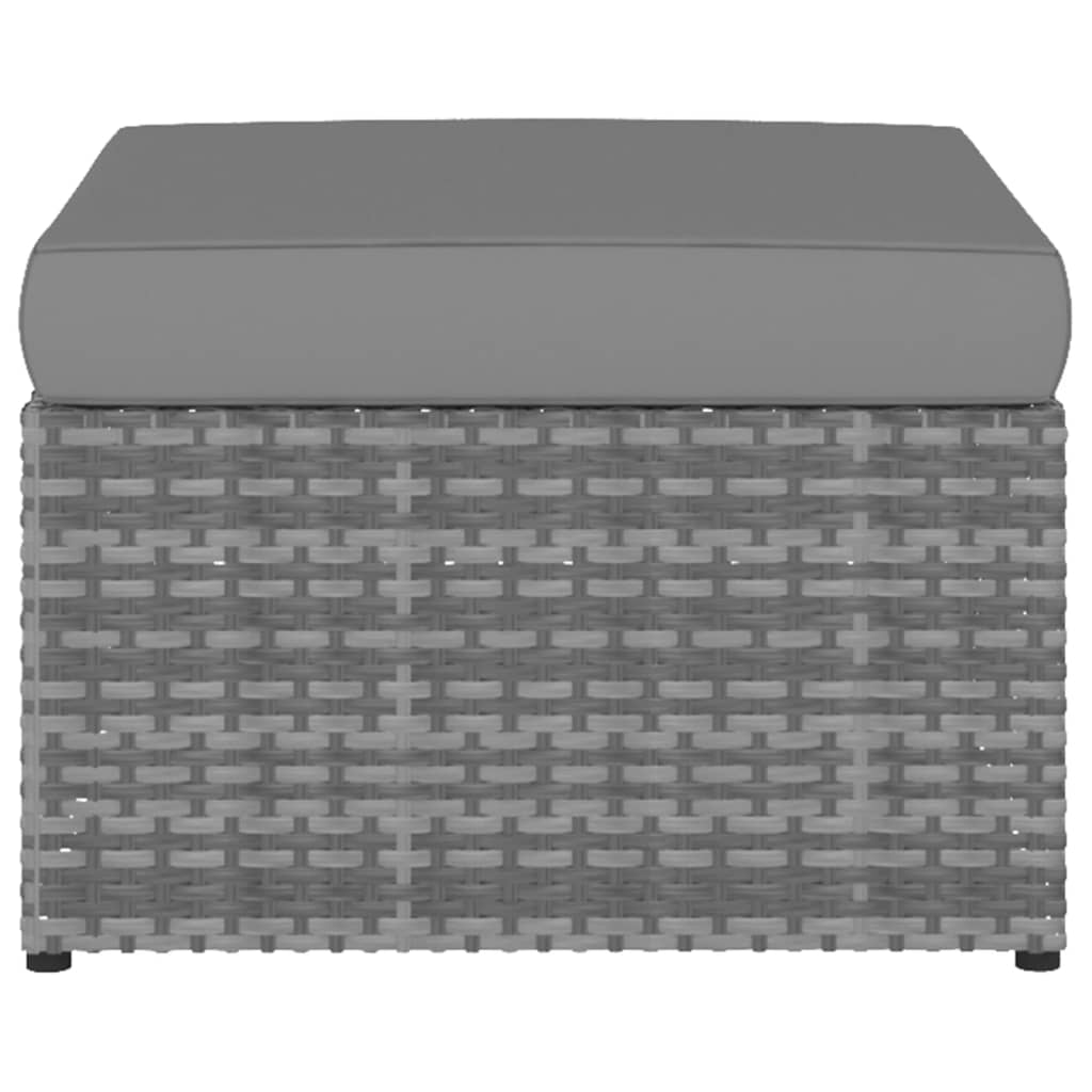 Scaun de grădină cu taburet, antracit, poliratan