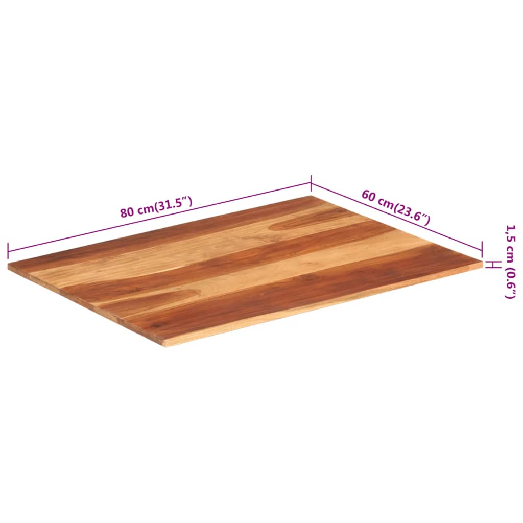 Blat de masă, 60x70 cm, 15-16 mm, lemn masiv de acacia