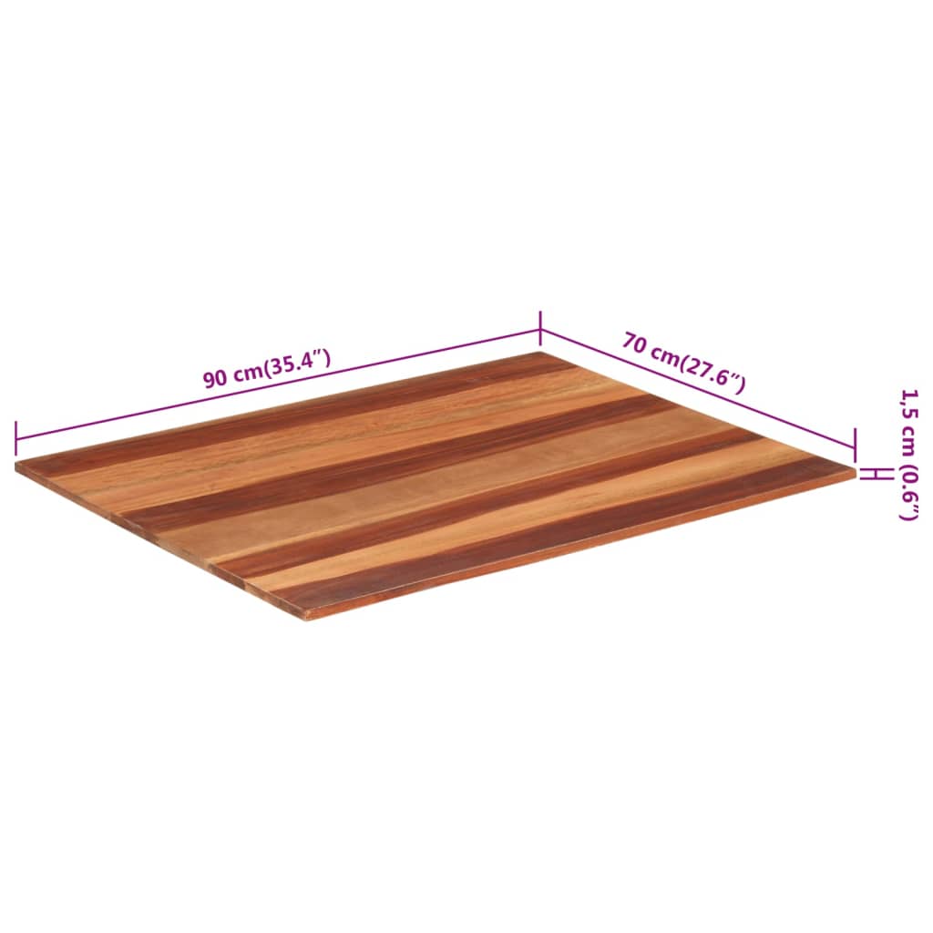 Blat de masă, 70x90 cm, 15-16 mm, lemn masiv de acacia