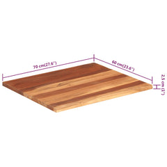 Blat de masă, 60x70 cm, 25-27 mm, lemn masiv acacia