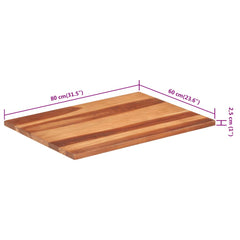 Blat de masă, 60x80 cm, 25-27 mm, lemn masiv acacia