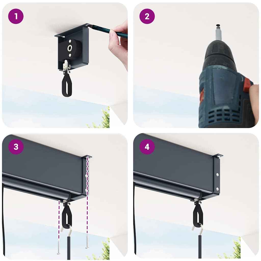 Jaluzea tip rulou de exterior, crem, 60 x 250 cm