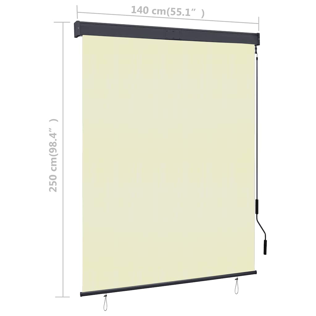 Jaluzea tip rulou de exterior, crem, 140 x 250 cm