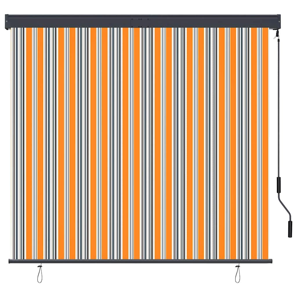 Jaluzea tip rulou de exterior, galben și albastru, 160 x 250 cm