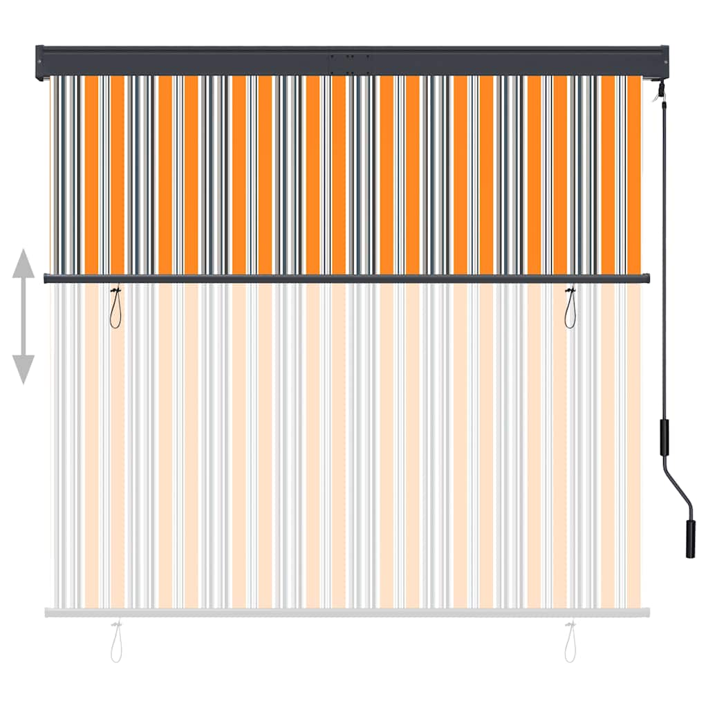 Jaluzea tip rulou de exterior, galben și albastru, 160 x 250 cm