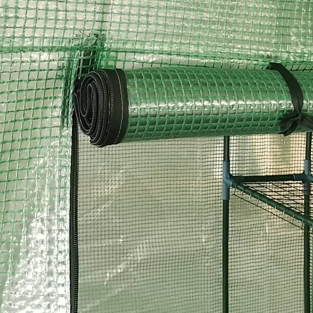 Seră cu rafturi, 227 x 223 cm, oțel