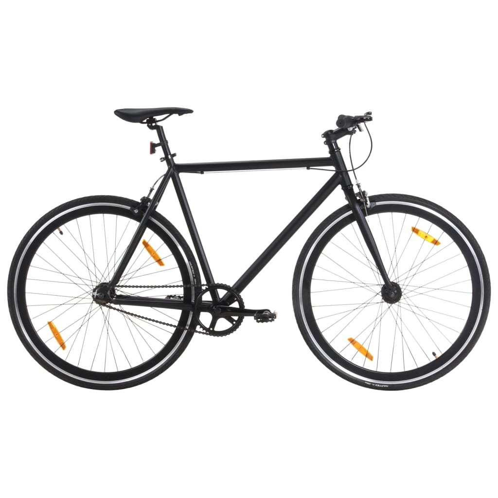 Bicicletă cu angrenaj fix, negru, 700c, 55 cm