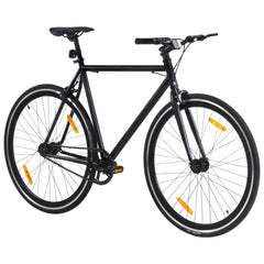 Bicicletă cu angrenaj fix, negru, 700c, 55 cm