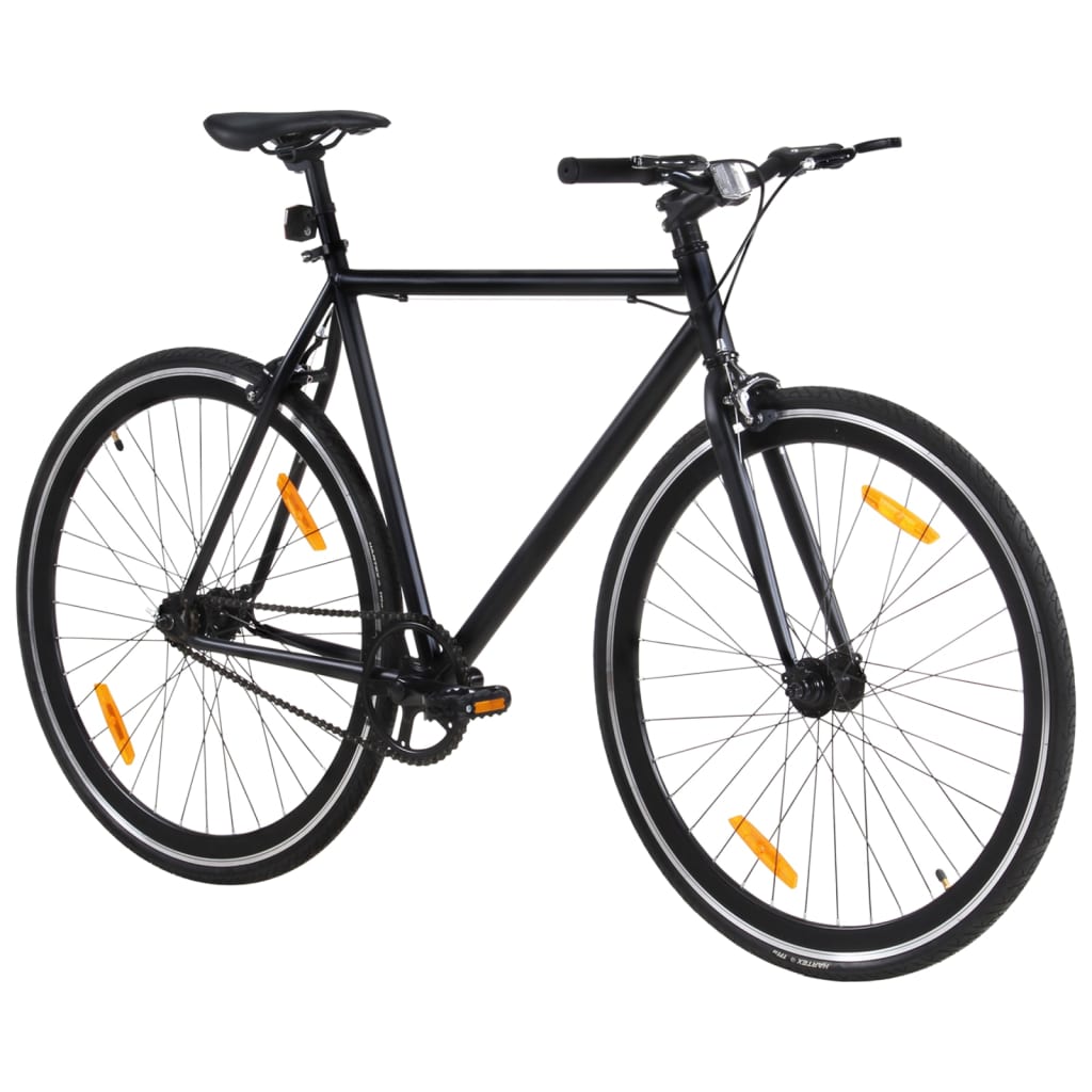 Bicicletă cu angrenaj fix, negru, 700c, 59 cm
