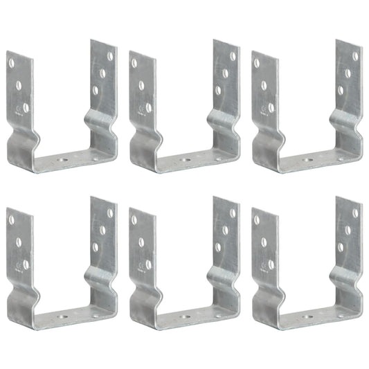 Ancore de gard, 6 buc., argintiu, 12x6x15 cm, oțel galvanizat