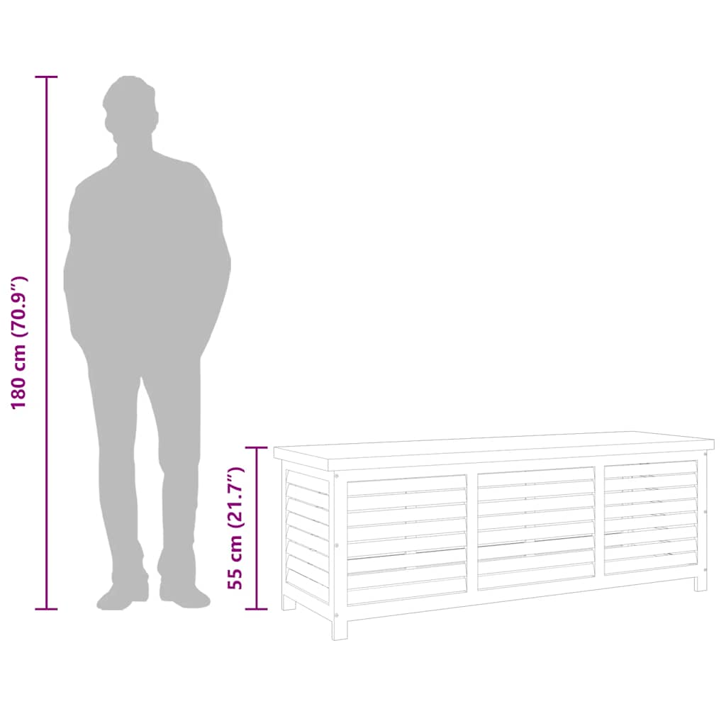 Ladă depozitare grădină, 150x50x55 cm, lemn masiv de eucalipt