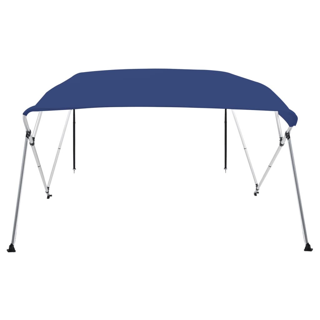 Parasolar barcă Bimini cu 4 arcuri, albastru, 243x210x137 cm