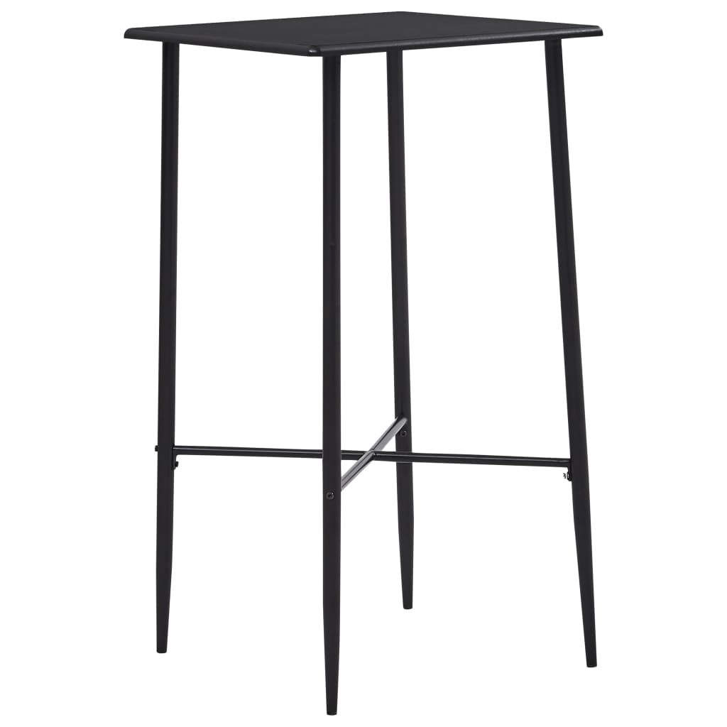 Set mobilier de bar, 3 piese, negru, material textil